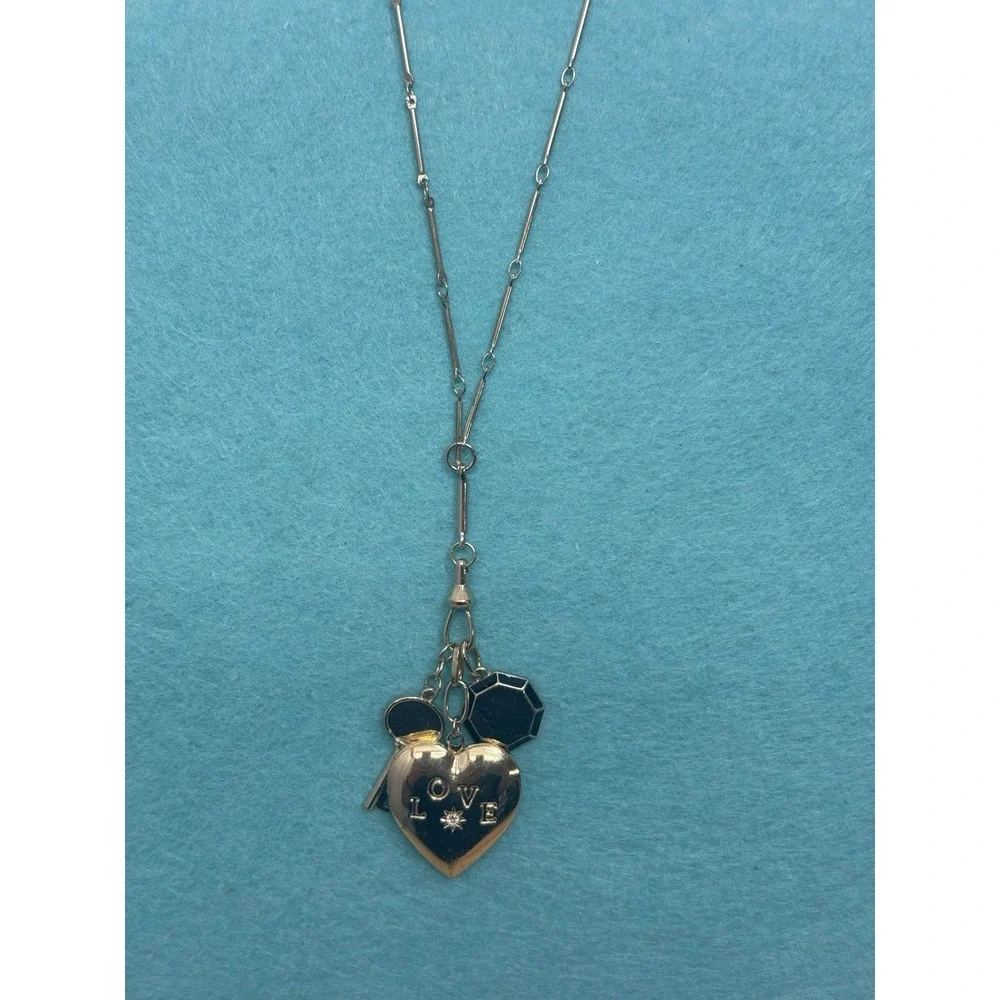 NECKLACE UNIVERSAL THREAD Heart‎ Key Gold Tone 18
